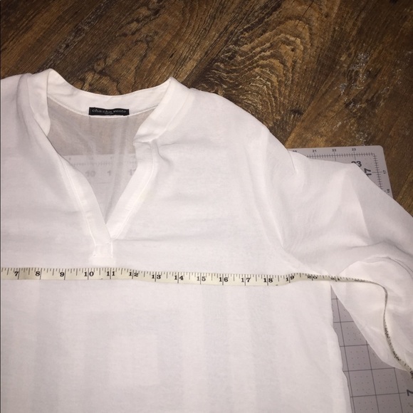 ChaCha Vente size large semi sheer mock wrap hi low convertible sleeves flowy - Picture 10 of 13